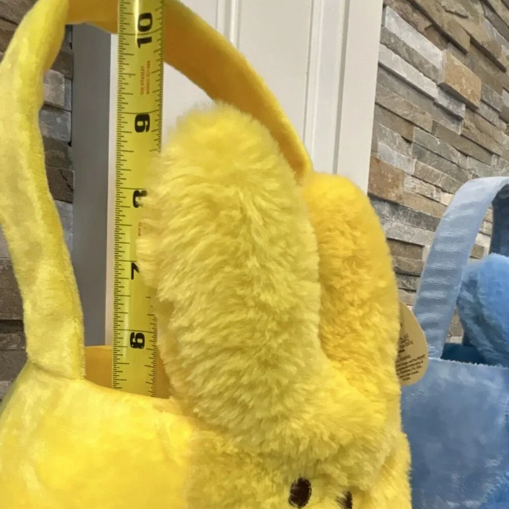 Peeps Plush Bunny Baskets Yellow Blue Set 10x8 in Easter/Candy Themed